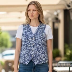 Vintage 90’s Floral Denim Vest